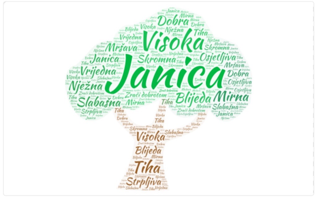 Opis likova uz digitalni alat Word Art