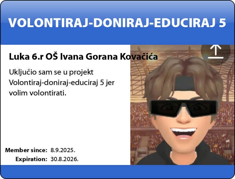 Digitalna izrada volonterskih iskaznica u 6. razredu